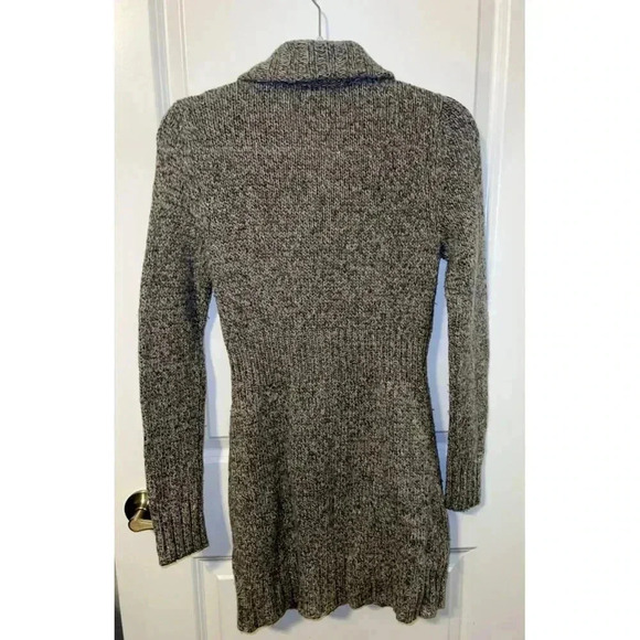 VTG Merona Wool blend Fitted Button up Long Cardigan Sweater Size S Y2K Gray - Picture 2 of 7